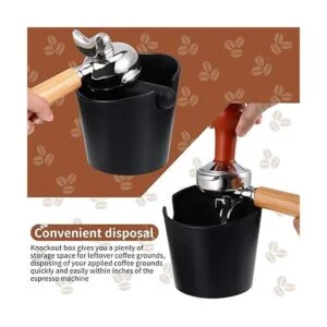 Juego de 2 piezas de caja de café Espresso Knock Box_4