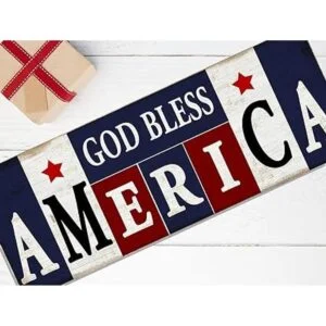 ALREAR Letreros de metal con texto en inglés God Bless_7