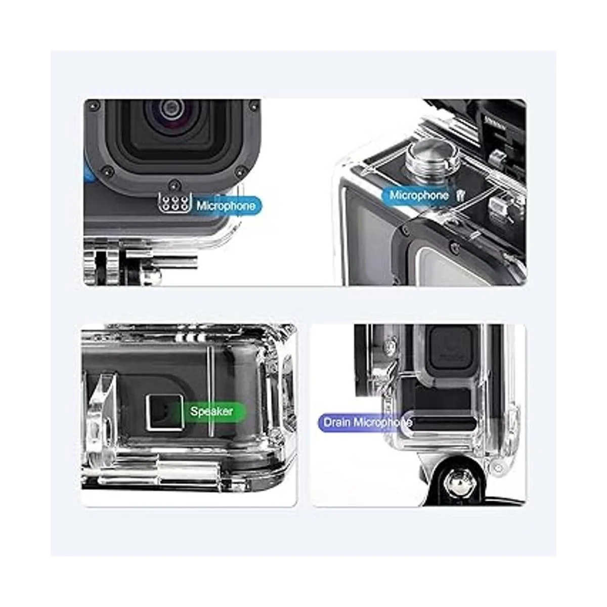YALLSAME Funda abierta lateral para GoPro Hero 11 10 9_5