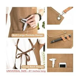 Delantal de chef delantal de lona de algodón con_5