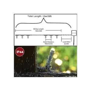 Woohaha Paquete de 2 luces solares de 100 luces LED de 39_4