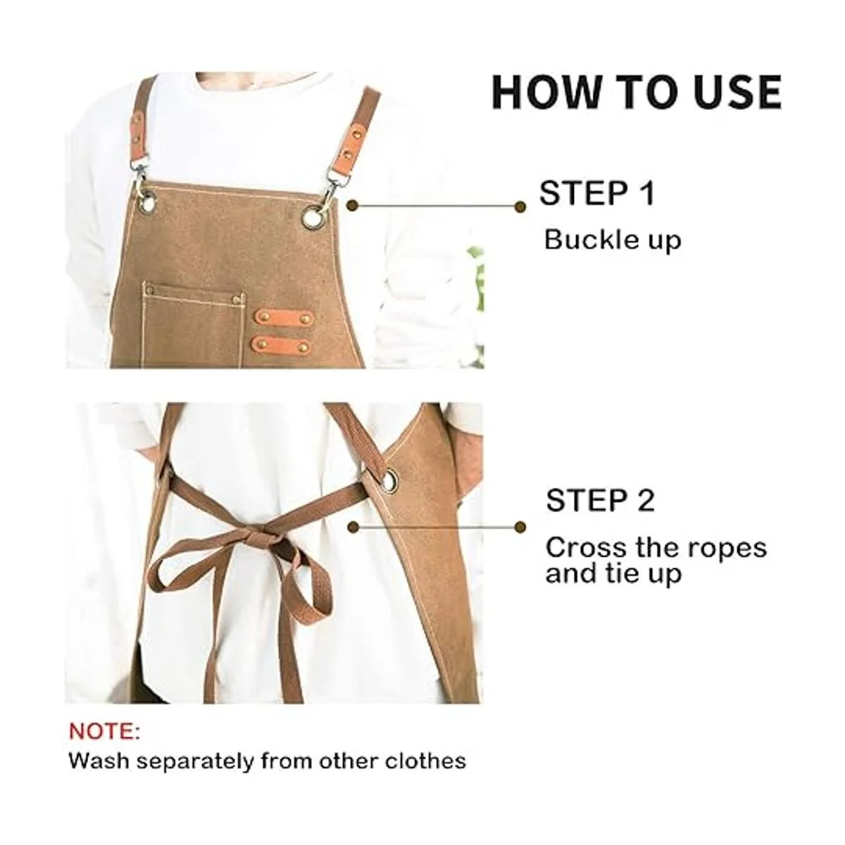 Delantal de chef delantal de lona de algodón con_7