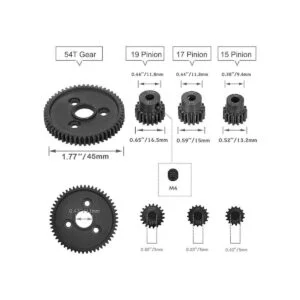 Rc Metal Steel 54T 32P Engranaje Espuela con 15T17T19T_2