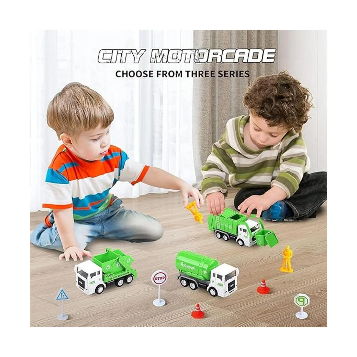 Juego de 3 vehículos de juguete camión de saneamiento_3