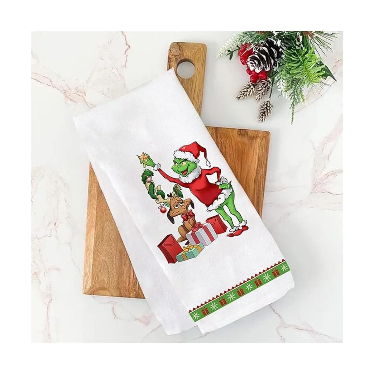 Seliem Toalla decorativa de cocina de Feliz Navidad_6
