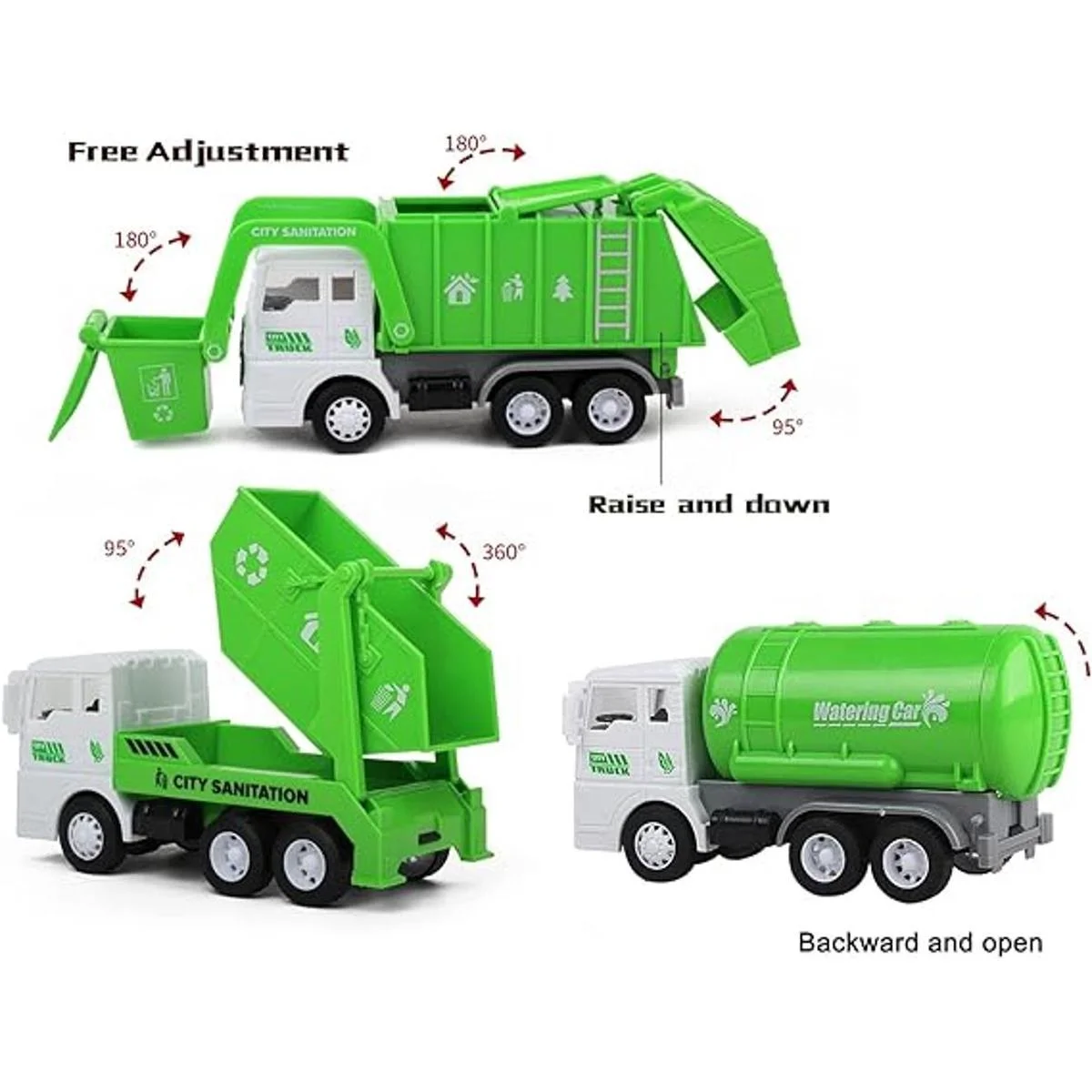 Juego de 3 vehículos de juguete camión de saneamiento_2