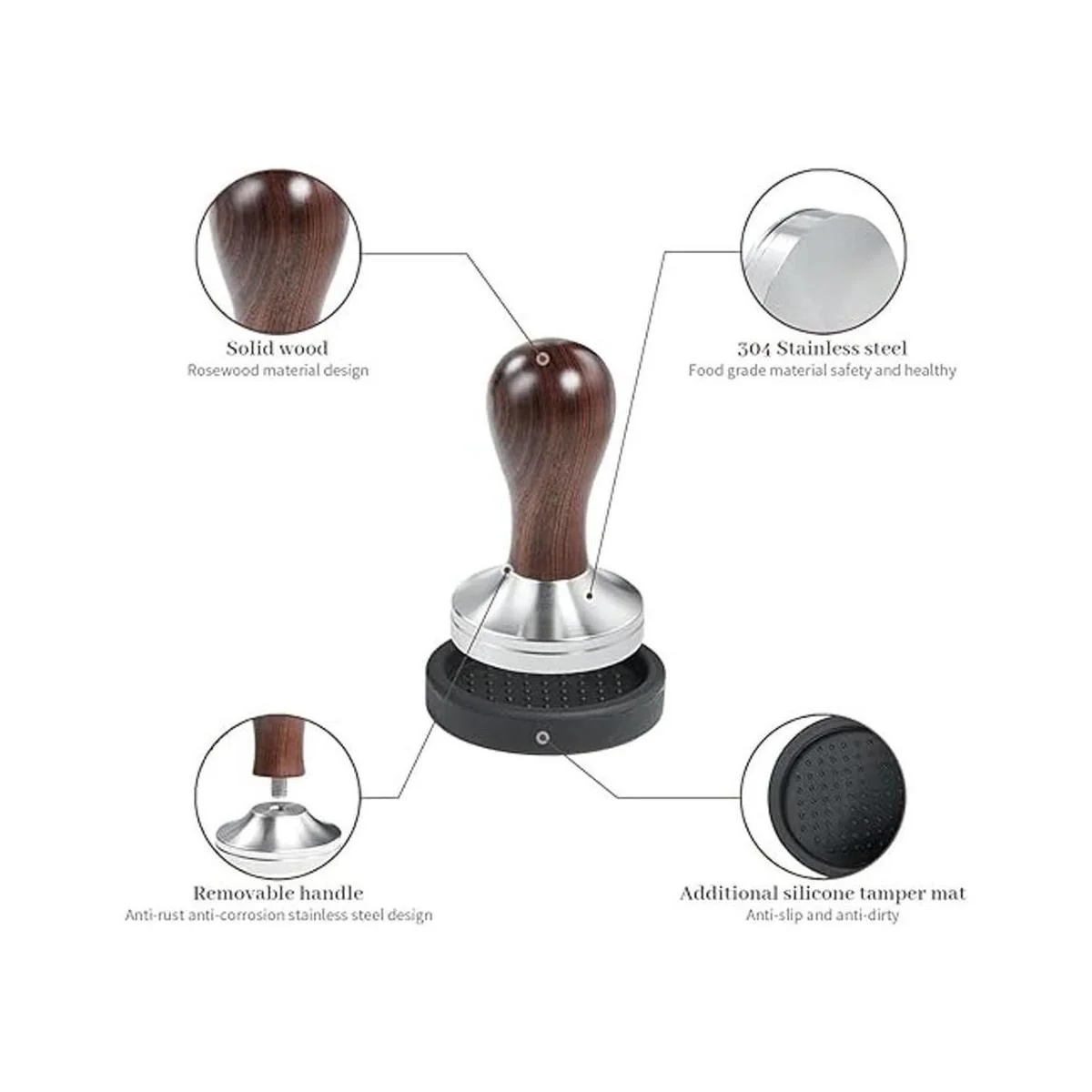 Prensa de café expreso con alfombrilla de manipulación 304_2