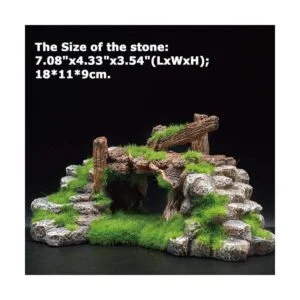 Decoración de pecera de musgo plantas de piedra ruinas_2