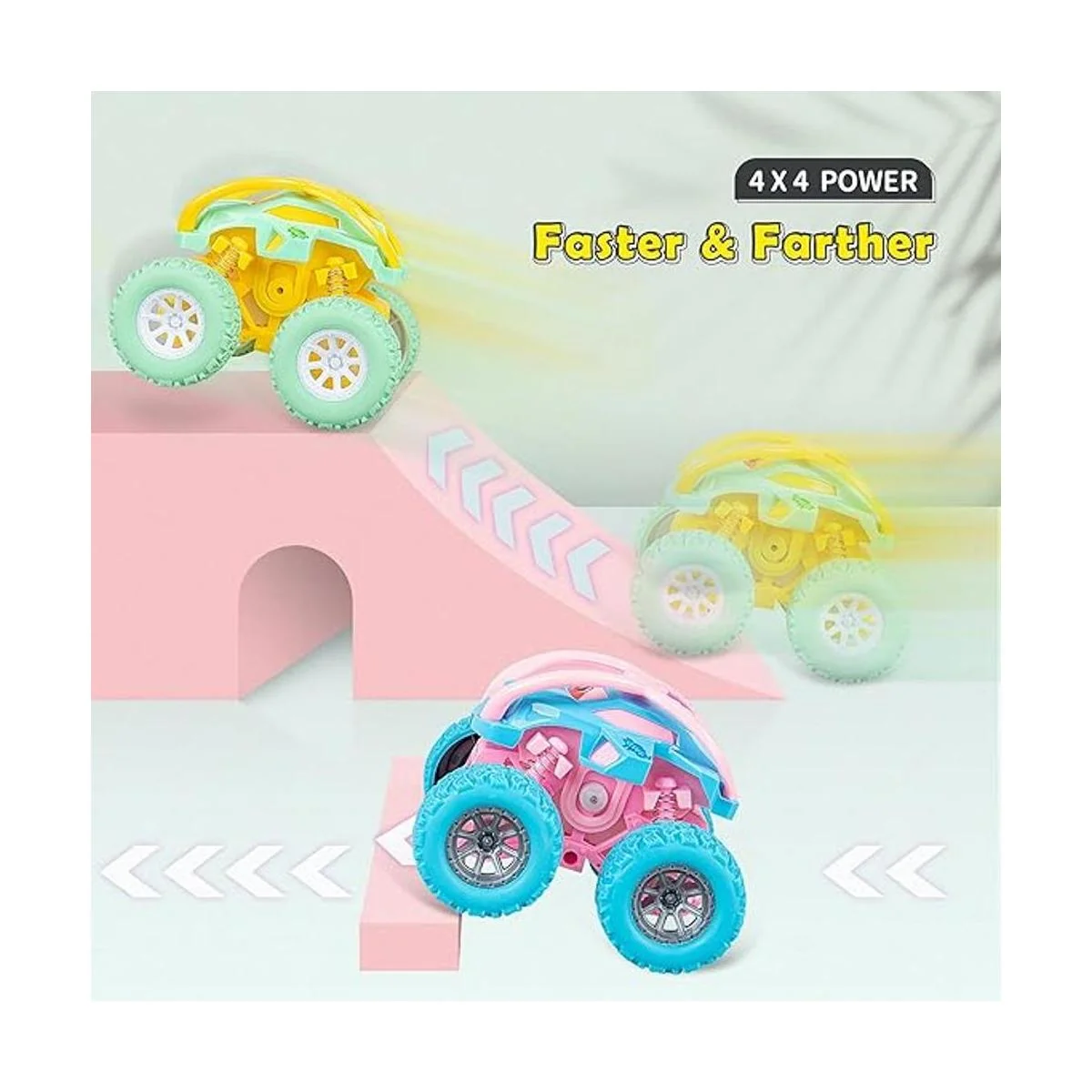 LODBY Cute Push Go DoubleDirections Vehicles Sets for_4