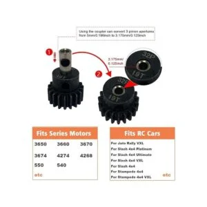Rc Metal Steel 54T 32P Engranaje Espuela con 15T17T19T_3
