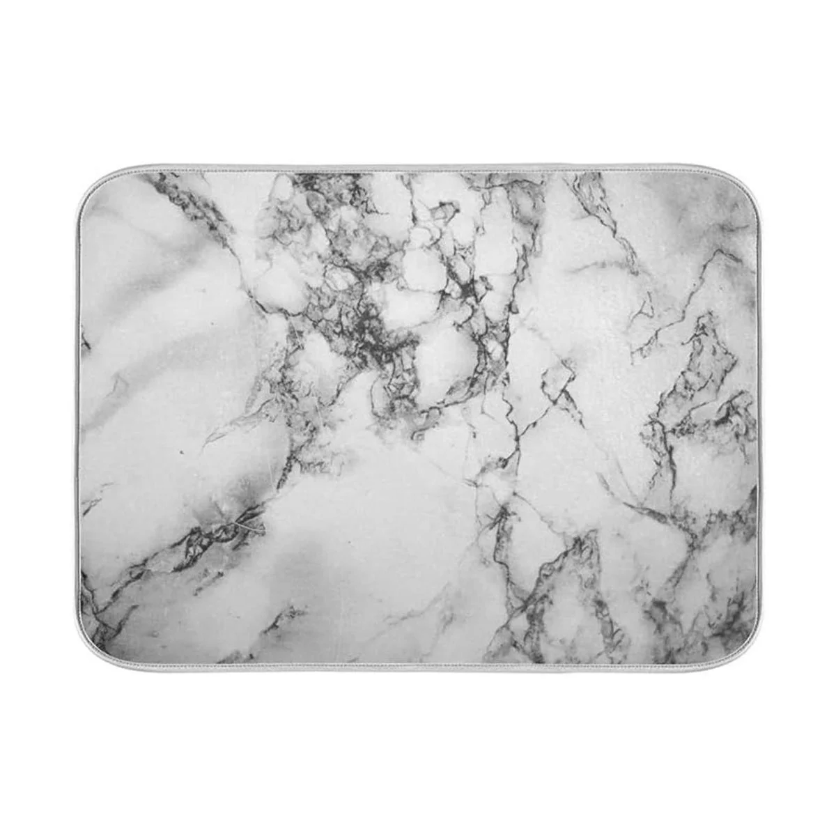 Tapete de secado de platos de mármol negro y gris de 16 x_1