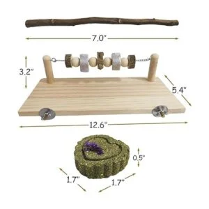 Kathson Hamster Madera Ledge Plataforma Masticar Juguetes_7