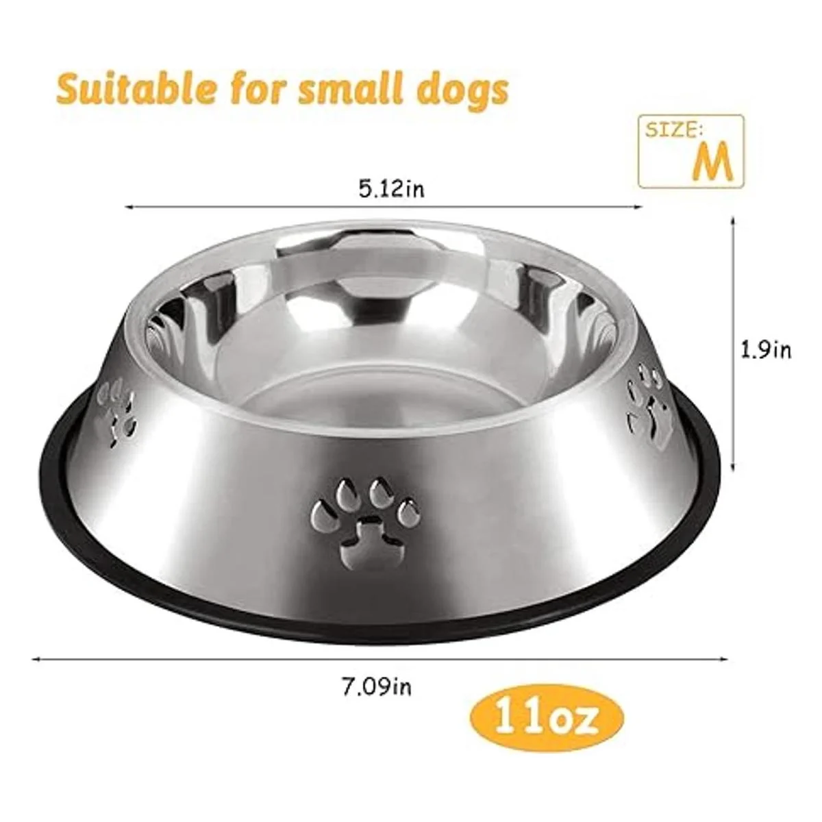 Hamiledyi Cuenco de acero inoxidable para perros y gatos_7