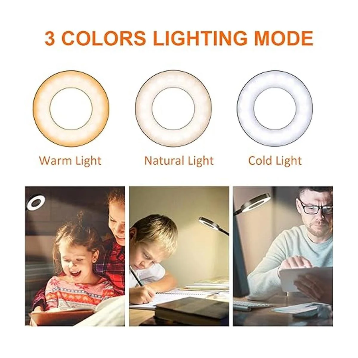 Luces de lectura con clip 48 luces LED USB de escritorio_4