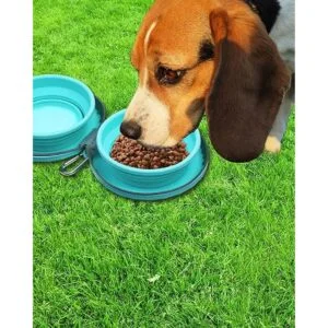 KALLAK Cuencos plegables de silicona para perros con_5