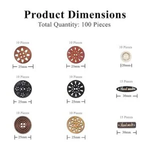 Mandala Crafts Botones grandes de madera para_3