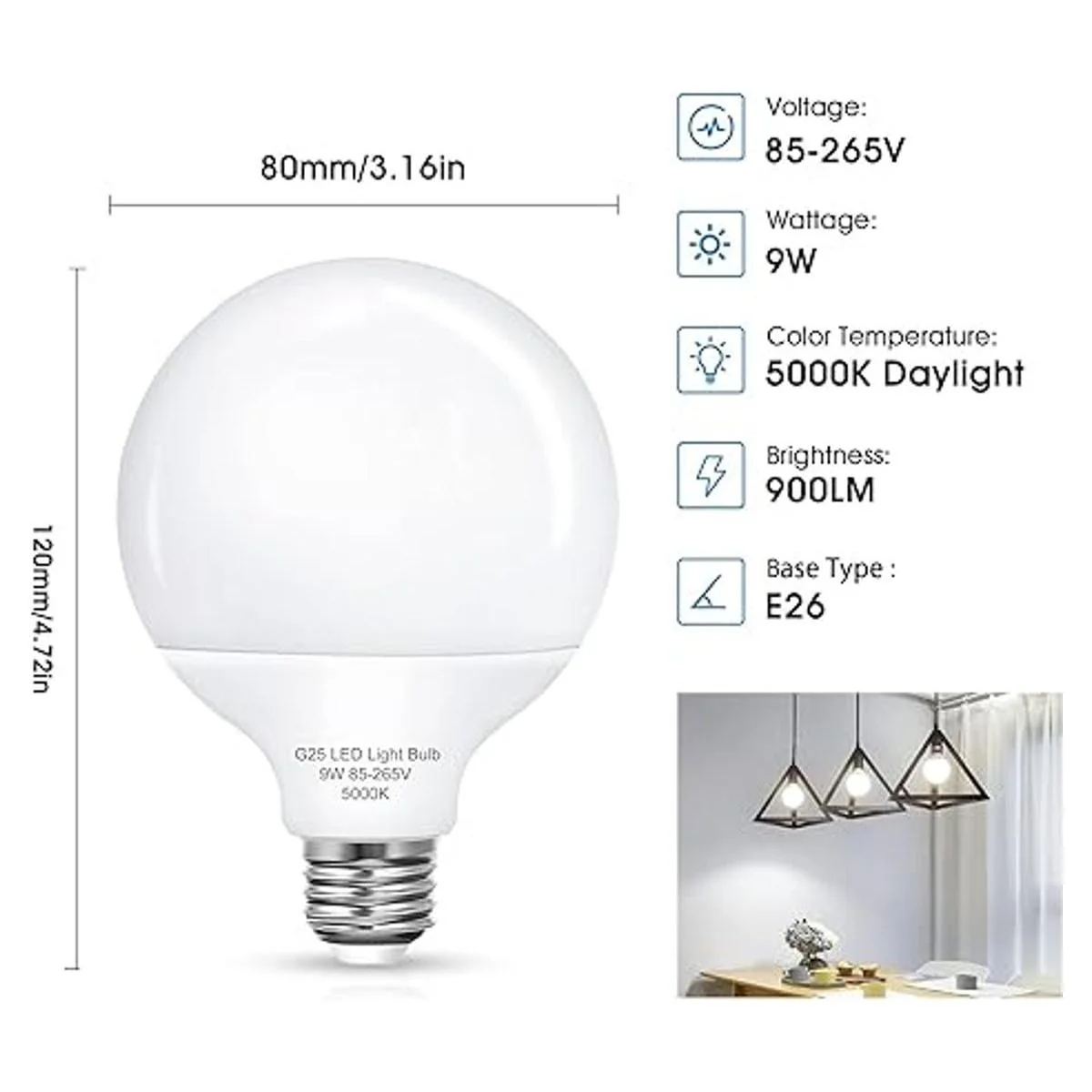 Bombillas LED G25 para tocador equivalente a bombilla_4