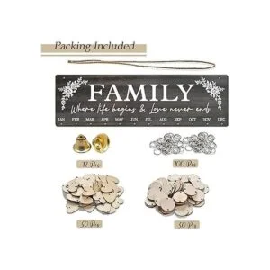 Buecasa Tablero de calendario de cumpleaños familiar de_5