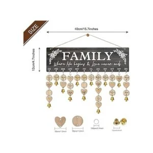 Buecasa Tablero de calendario de cumpleaños familiar de_3