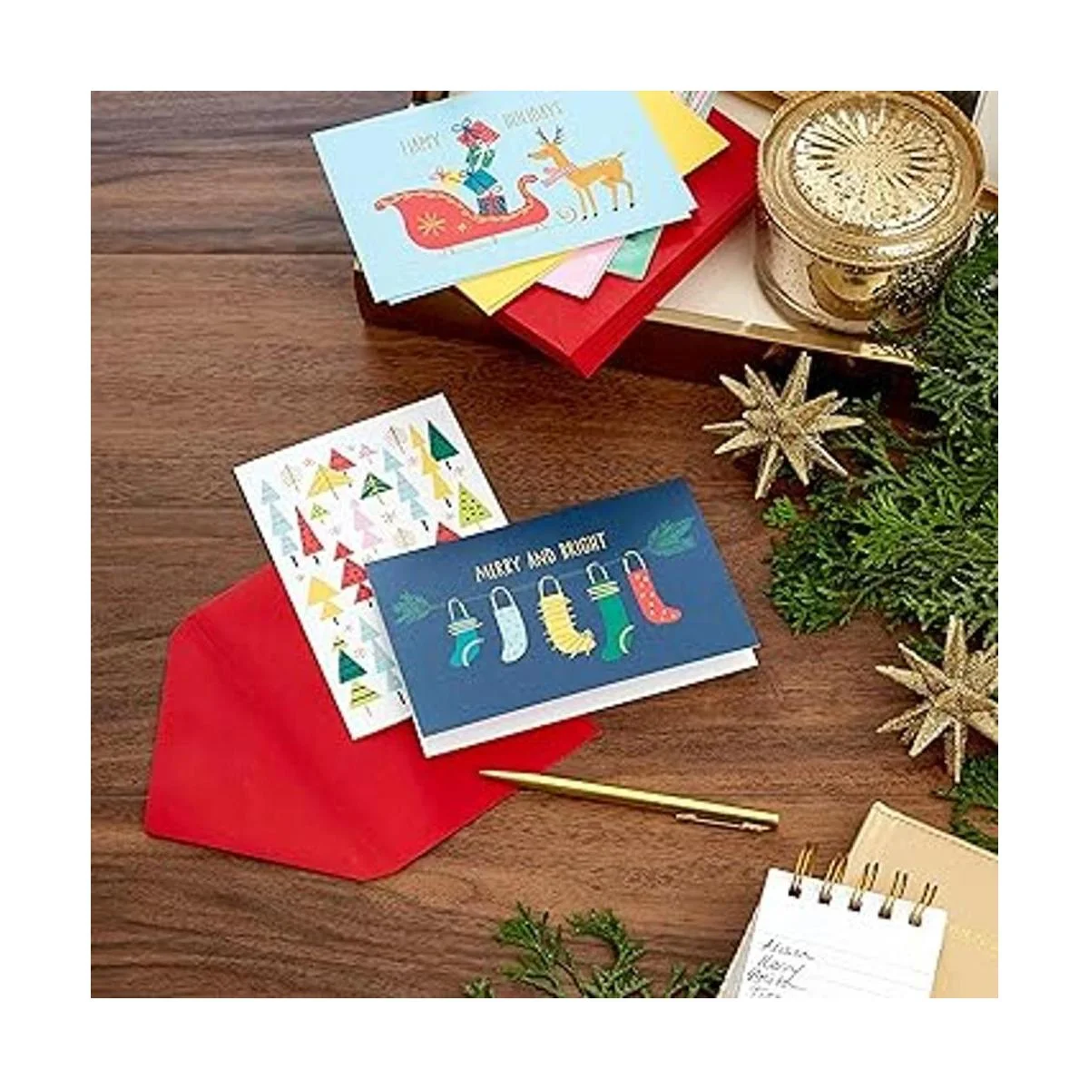 Hallmark Surtido de tarjetas de Navidad en caja colorido_2