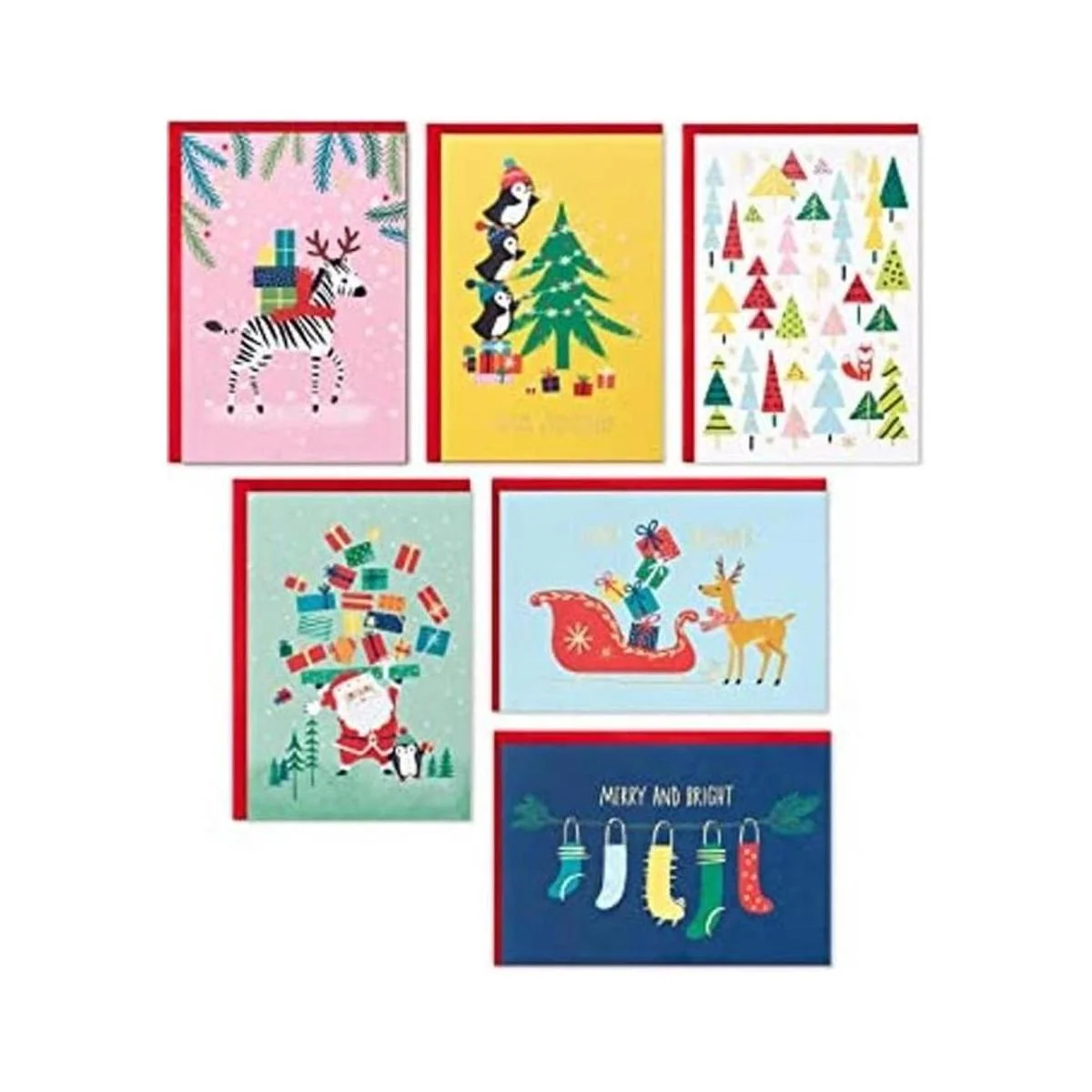 Hallmark Surtido de tarjetas de Navidad en caja colorido_1