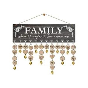 Buecasa Tablero de calendario de cumpleaños familiar de_1