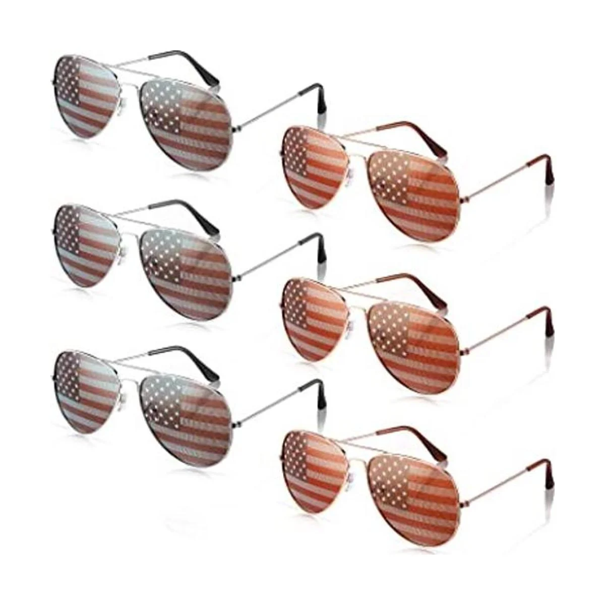 6 pares de gafas de sol de la bandera patriótica americana_1