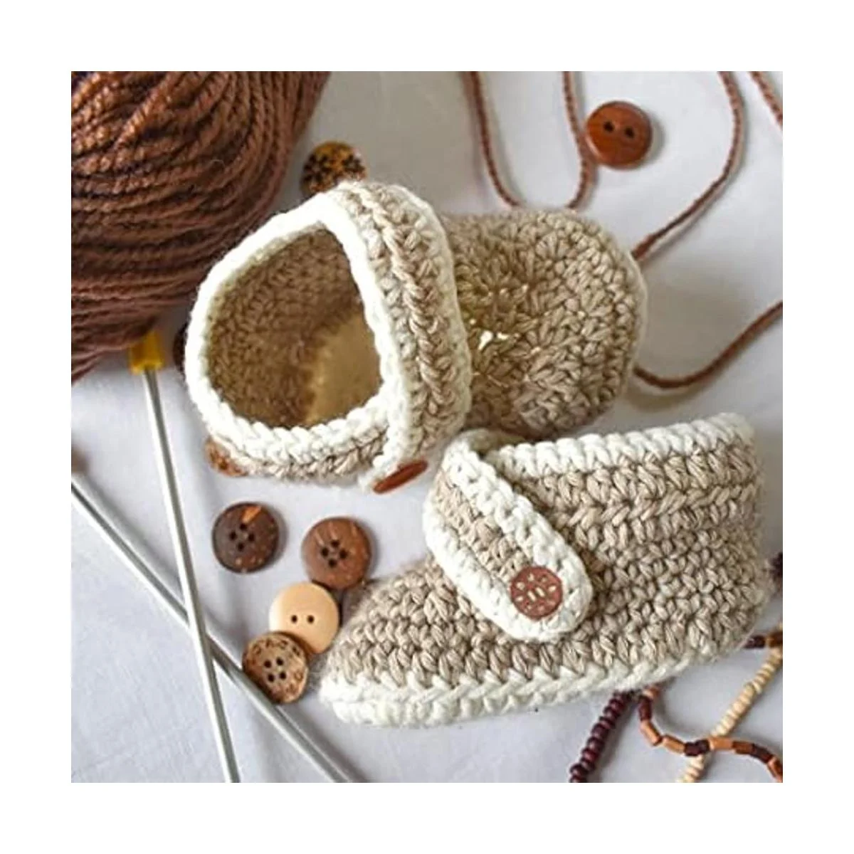 Mandala Crafts Botones grandes de madera para_6