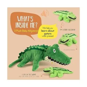 Mamá de peluche parlante con 3 caimanes en su abdomen_2