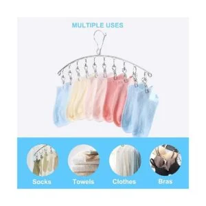 Percha de ropa con 10 clips Tendedero de secado de ropa_5