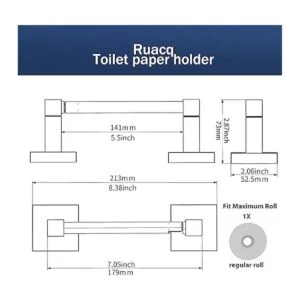 Ruacq Soporte de papel higiénico negro mate soporte de_6