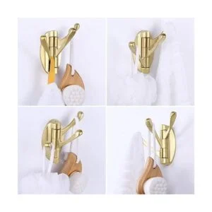 Toallero de oro cepillado soporte giratorio plegable de_6