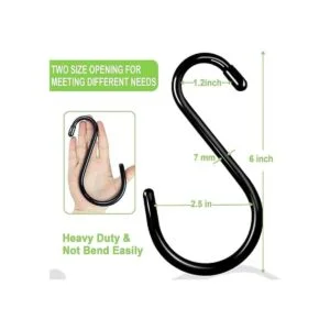 DINGEE Paquete de 12 ganchos en S de 6 pulgadas con_4