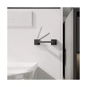 Ruacq Soporte de papel higiénico negro mate soporte de_2