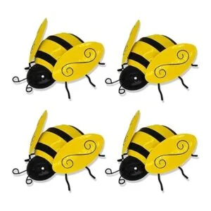 Decoración de pared de metal 4 piezas de hierro 3D_2