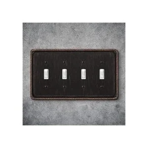 Placa decorativa de pared con borde de cuerda cubierta de_4