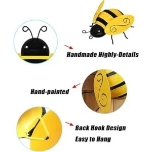 Decoración de pared de metal 4 piezas de hierro 3D_4