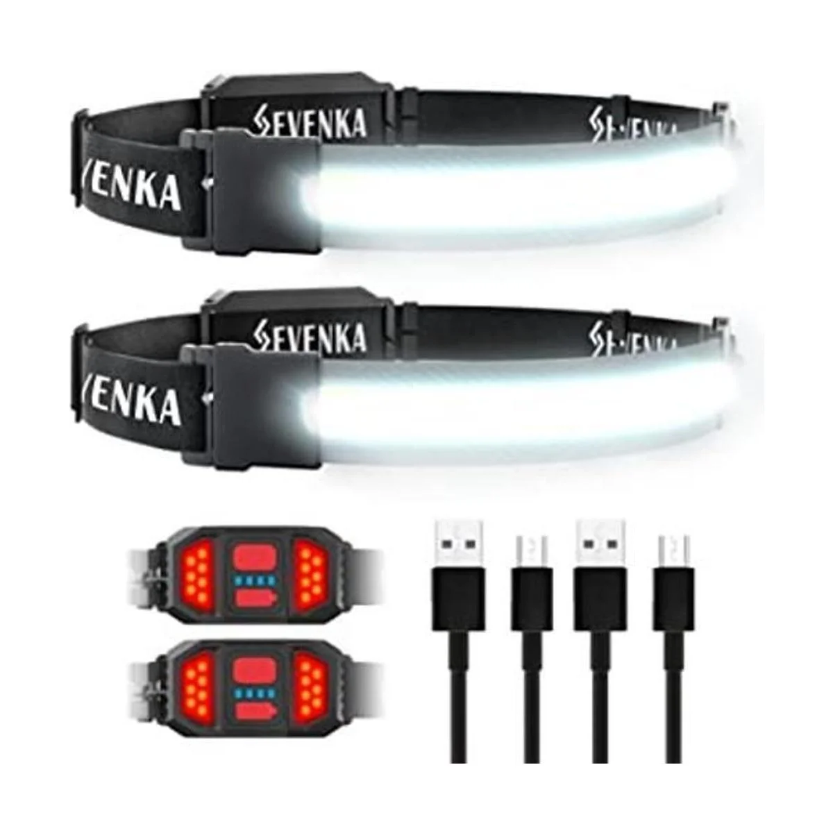 SEVENKA 2 faros delanteros recargables linterna LED_1