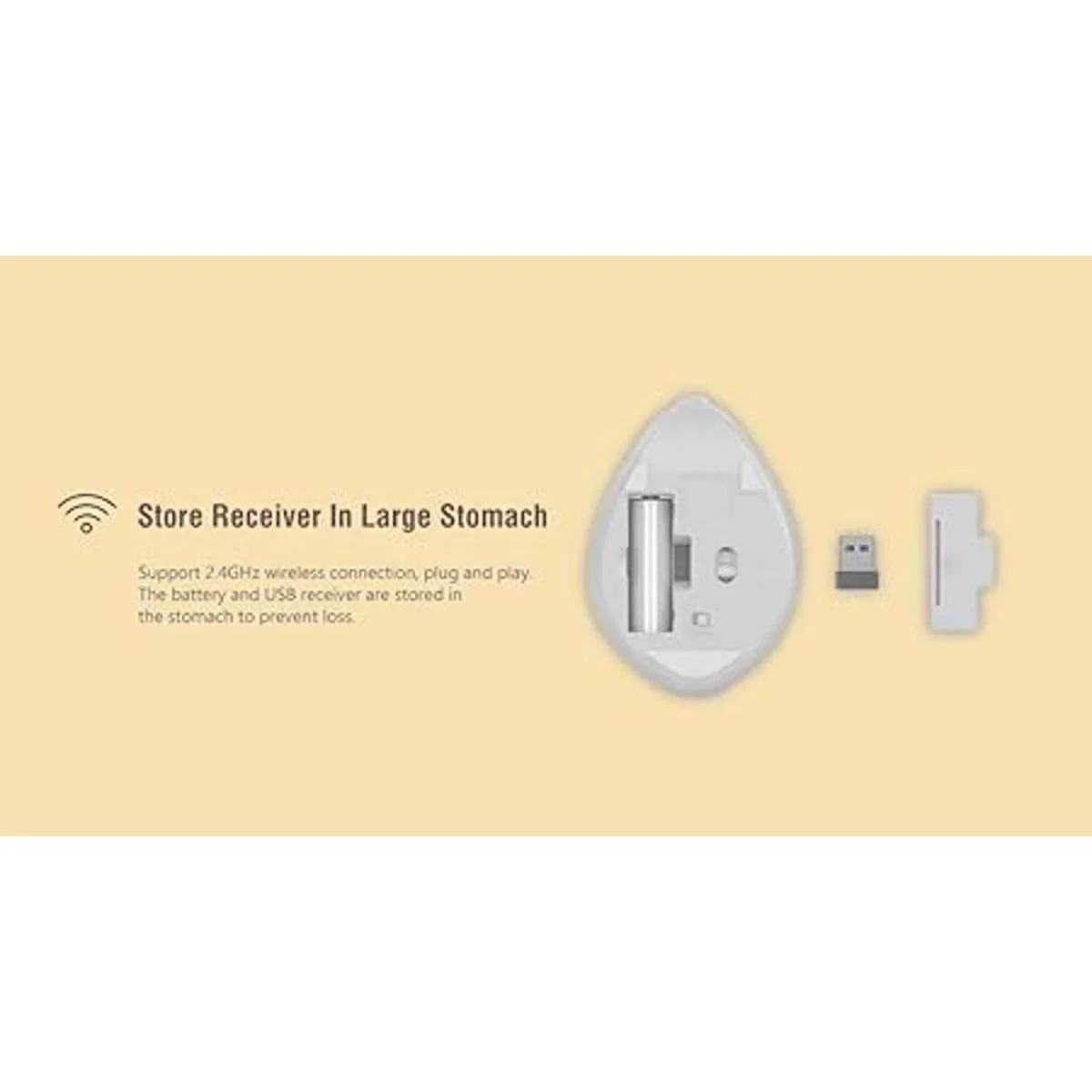 Ratón inalámbrico de 2.4 GHz con forma de hámster menos_5