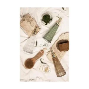 EMPO Dispensador de jabón de vidrio vintage elegante_7