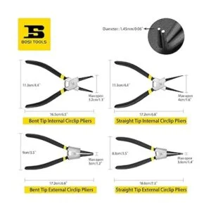 B BOSI TOOLS Juego de 4 alicates de anillo a presión_4