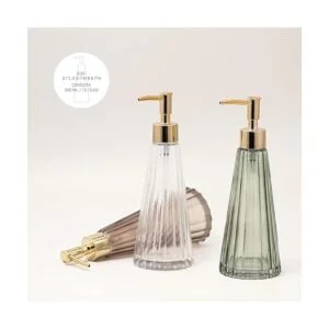 EMPO Dispensador de jabón de vidrio vintage elegante_6