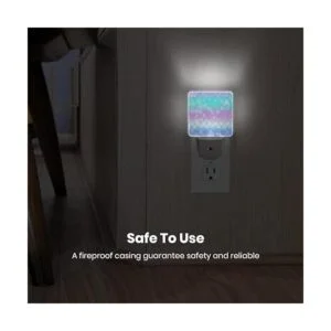 Luz nocturna enchufable con escamas de sirena rosa del_2