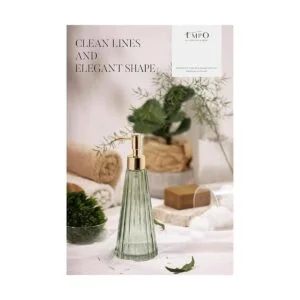 EMPO Dispensador de jabón de vidrio vintage elegante_2
