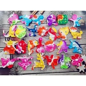 Bluk Llavero sensorial pequeño con diseño de arco iris_2