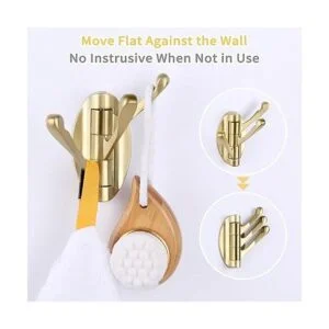 Toallero de oro cepillado soporte giratorio plegable de_7