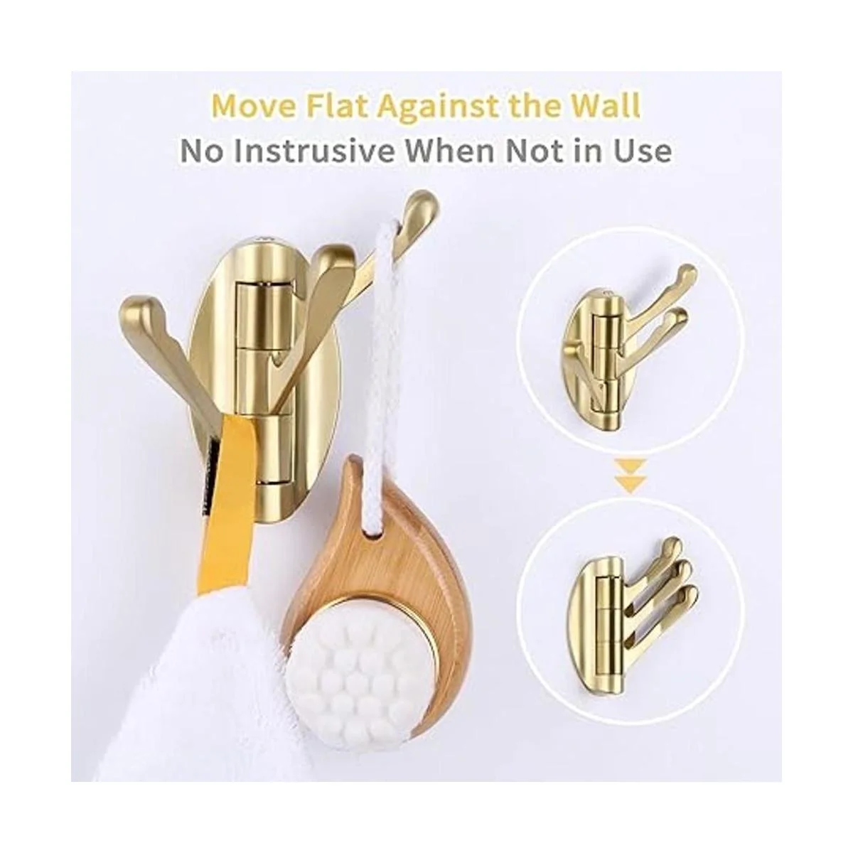 Toallero de oro cepillado soporte giratorio plegable de_7