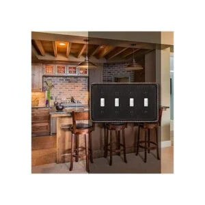 Placa decorativa de pared con borde de cuerda cubierta de_5