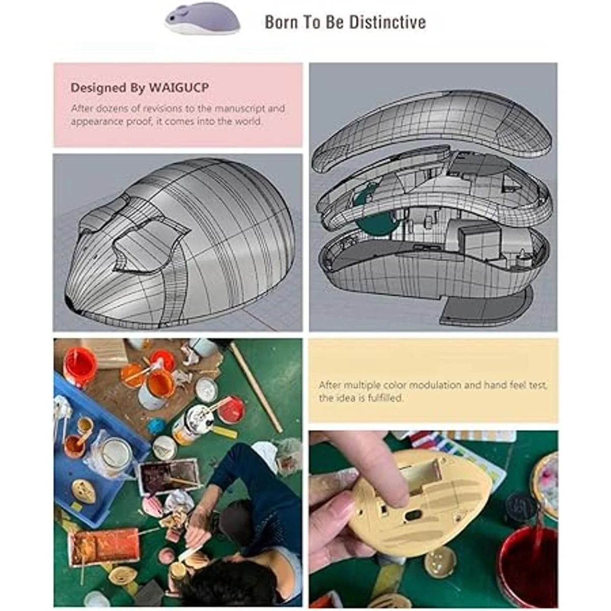 Ratón inalámbrico de 2.4 GHz con forma de hámster menos_2