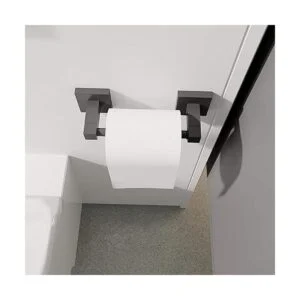 Ruacq Soporte de papel higiénico negro mate soporte de_3